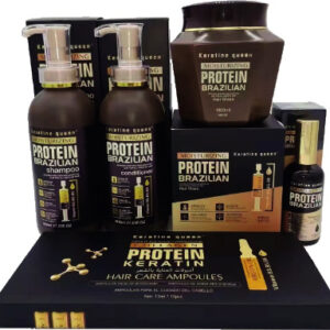keratine queen protien brazillian ( shampoo, conditioner, mask, serum, ampoules
